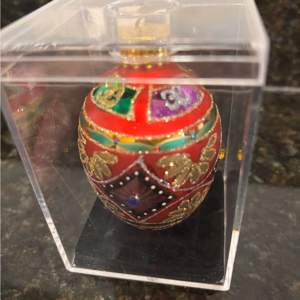 Hand Crafted Glass Ornament in Acrylic Box